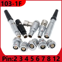 Compatible Fischer 103 1F 2 3 4 5 7 8 12 Pin Male Plug Female Socket Half-moon Positioning Pin Mobile And Fixed Connector