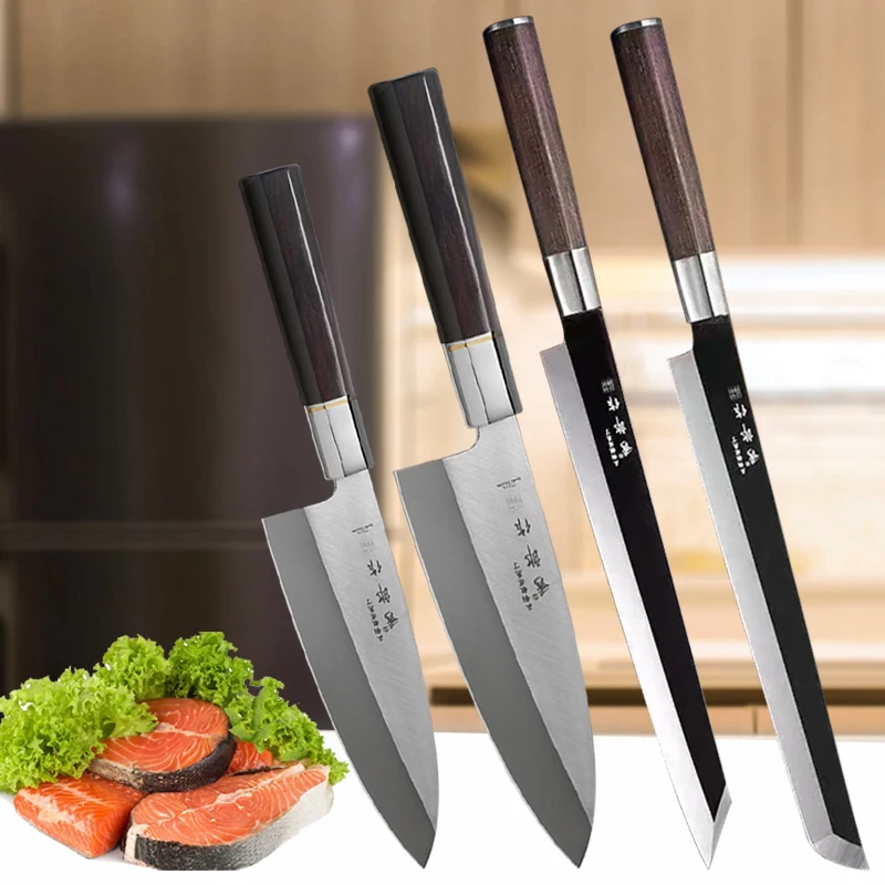 

Kiritsuke Nakiri Knife Professional Deba Fish Knife Chef Salmon Sashimi Slicing Knives Cleaver Cutting Tools