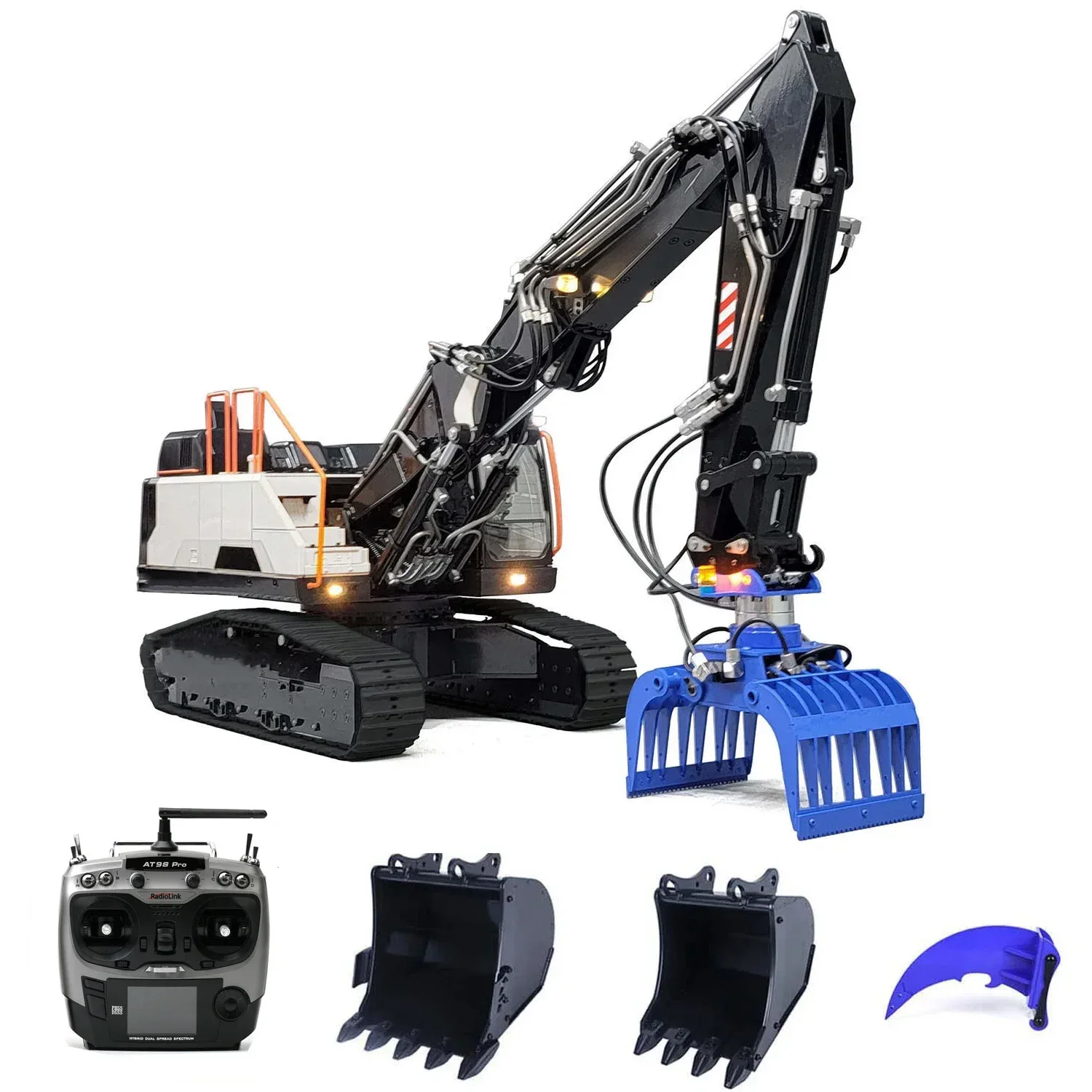 EC380 RC Excavator 1/14 Remote Control Hydraulic Excavator Three-section Arm Crawler Excavator Metal Model Adult Remote Control