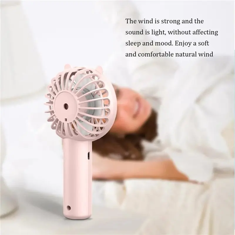 ABZS Mini Handheld Fan Portable USB Rechargeable With Desk Base Small Makeup Eyelash Cooler For Women Girls Outdoor Use