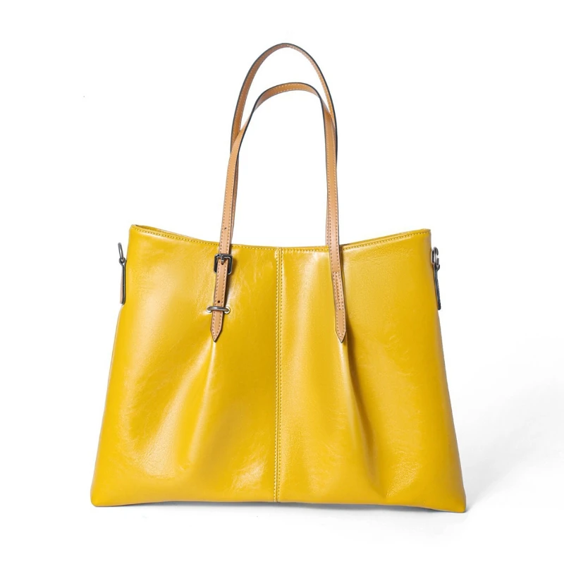 

Jonlily Women Genuine Leather Shoulder Bag Female Fashion Handbag Totes Casual Crossbody Bag High Capacity Commuter Bag -KG1884