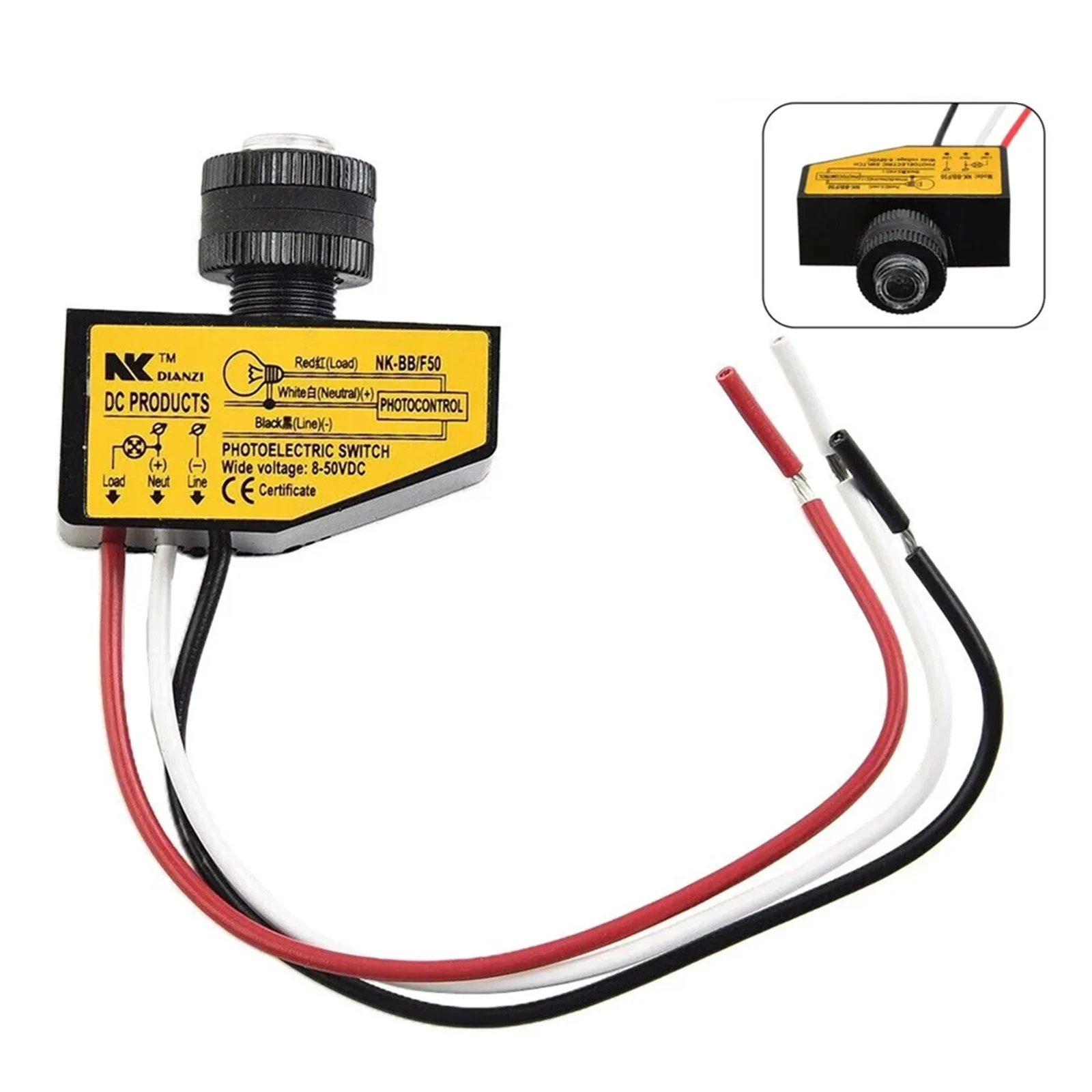 

Automatic Light Sensor Control Switch NK-BB/F50 3.5A DC12V 24V 36V 48V Dusk to Dawn Photocell Switch