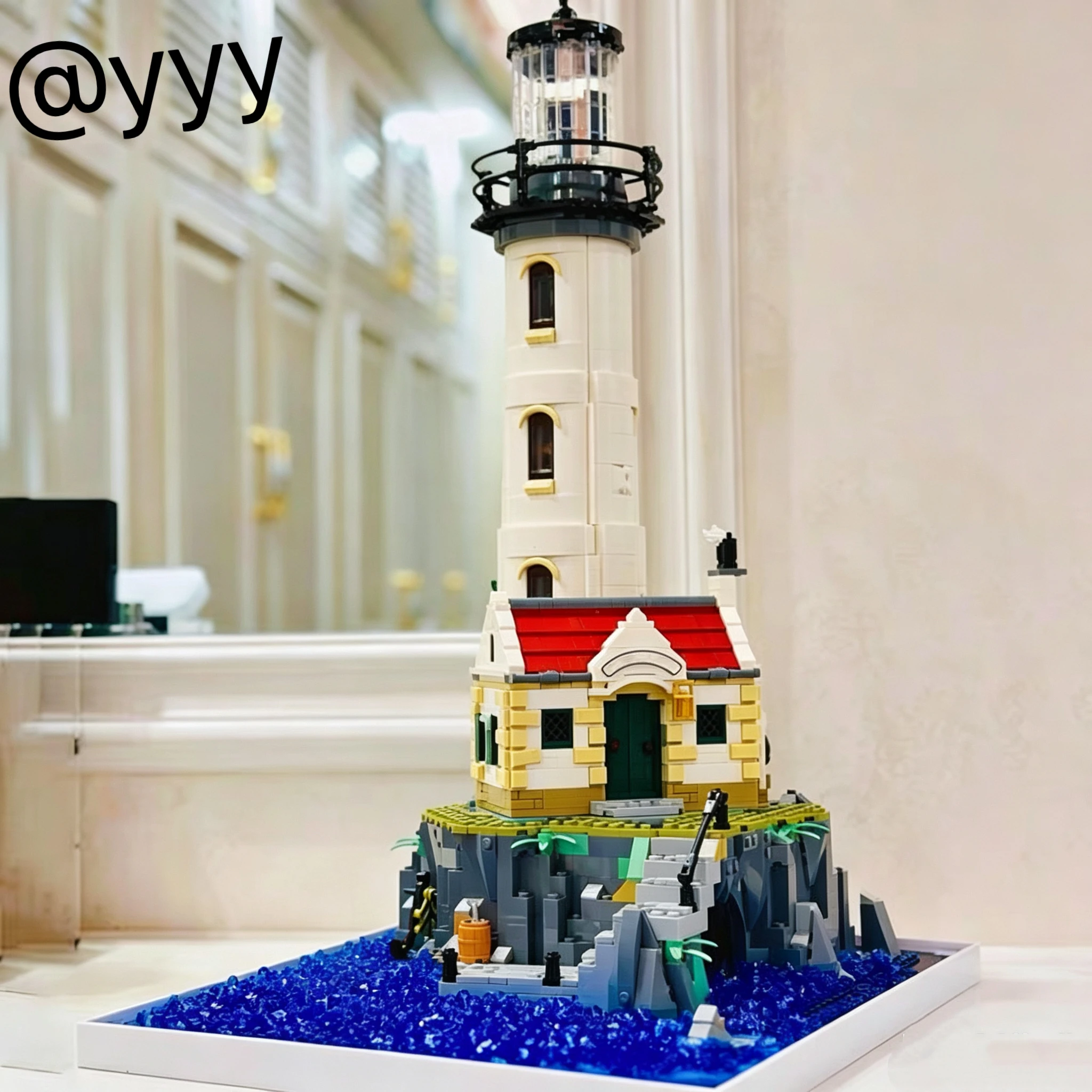 2065pcs retro lighthouse creative architecture street view island cottage assembly collection ornaments birthday Christmas gift