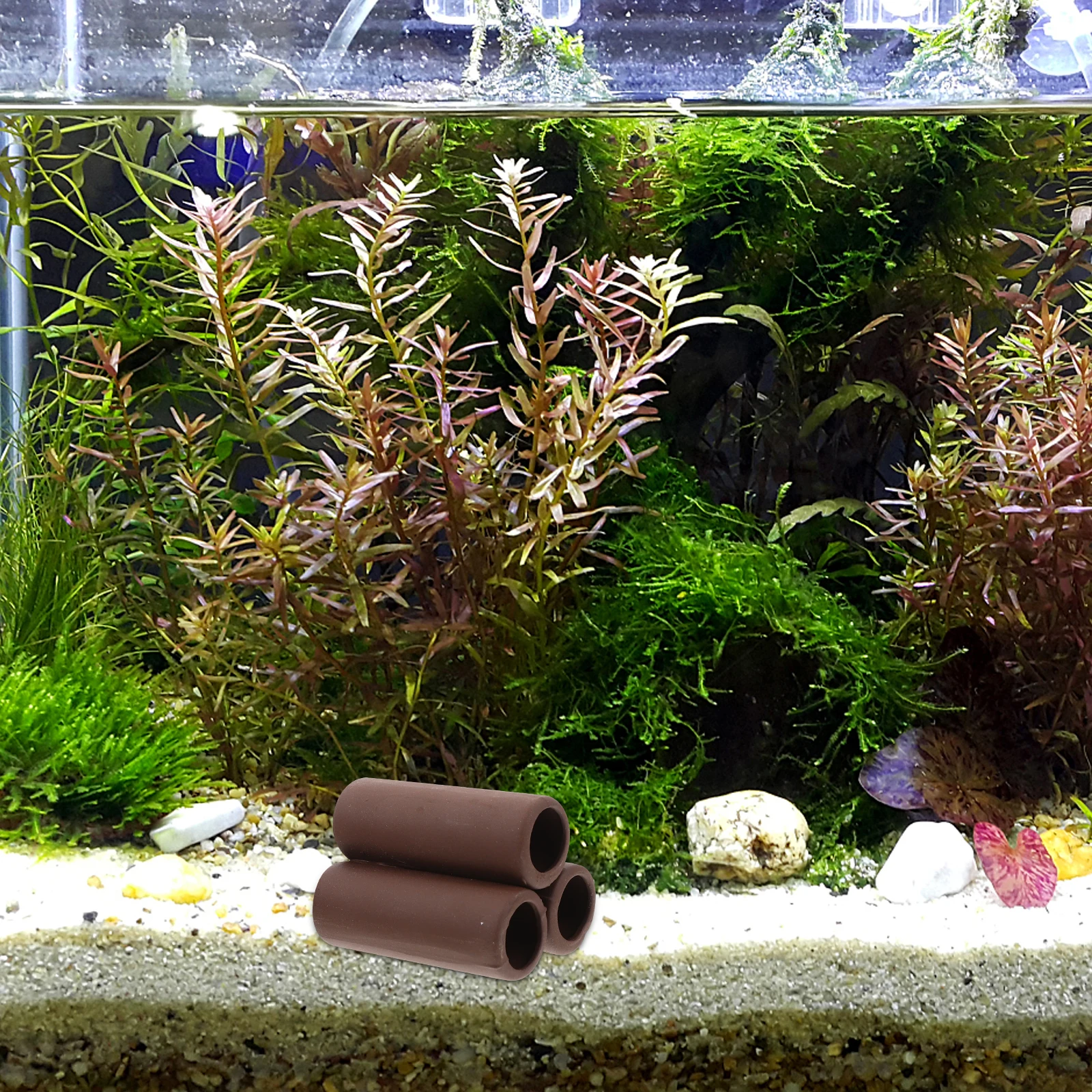 

2 Pcs Fish Clay Hideaway Shrimp Breeding Tube Tank Cave Decor Aquarium Pot Shelter