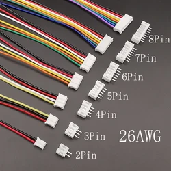 5Sets Mini Micro JST PH2.0 2.0mm Pitch 2/3/4/5/6/7/8 Pin Connectors Female and Male Plug Housing Connector With Wire Cable 26AWG