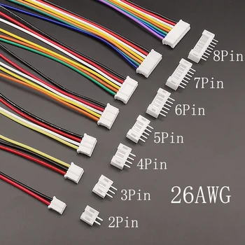 5Sets Mini Micro JST PH2.0 2,0mm Pitch 2/3/4/5/6/7/8 Pin Anschlüsse Weibliche und Männliche Stecker Gehäuse Stecker Mit Draht Kabel 26AWG