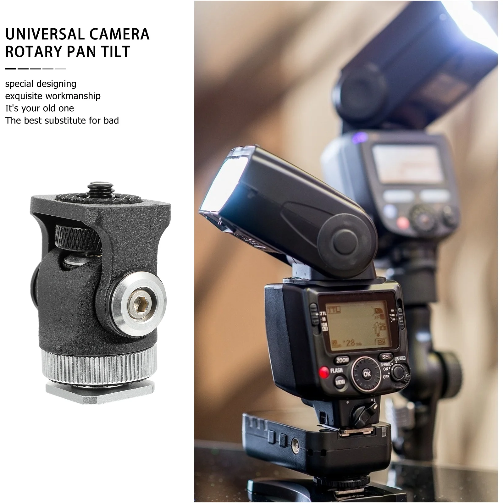 

Mini Ball Head Mount For Camera Phone Monitor Fill Light 360° Rotatable Aluminum Alloy Hot Shoe Adapter Tripod Head