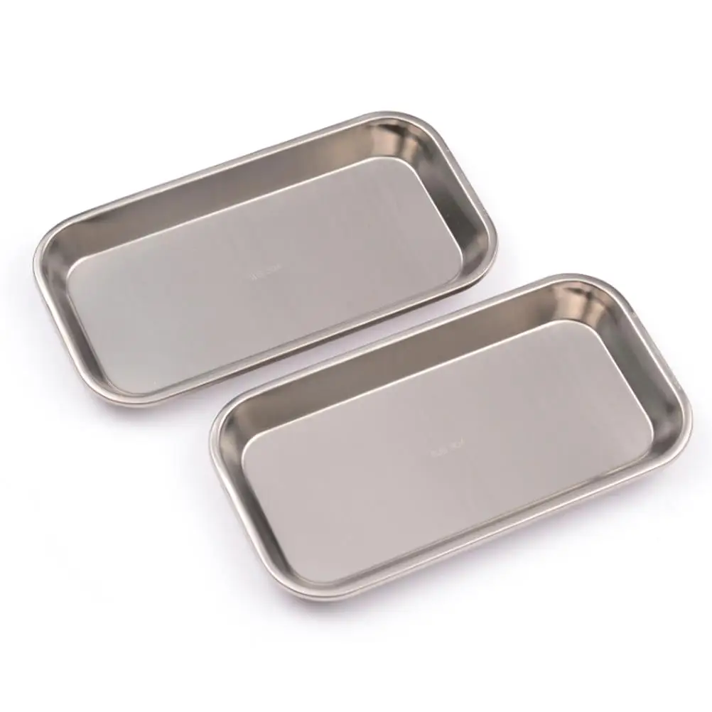 

304 Stainless Steel Tray for Surgical Dentistry Bathroom Vanity Drawer Food Fruits Professional Medical Tool Reusable