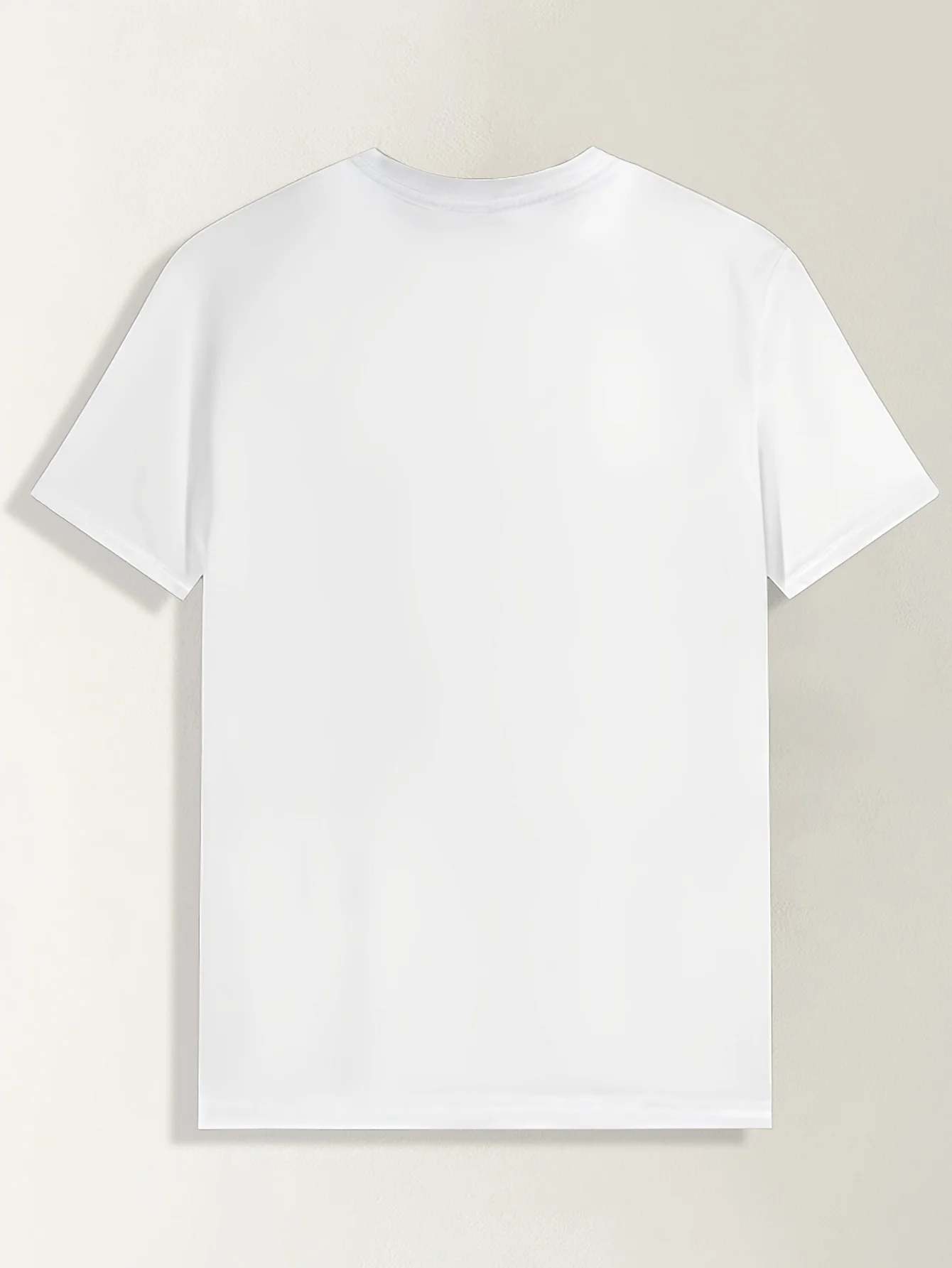 1 camiseta informal de verano con cuello redondo para hombre, tela de punto 100% poliéster con ligero elástico
