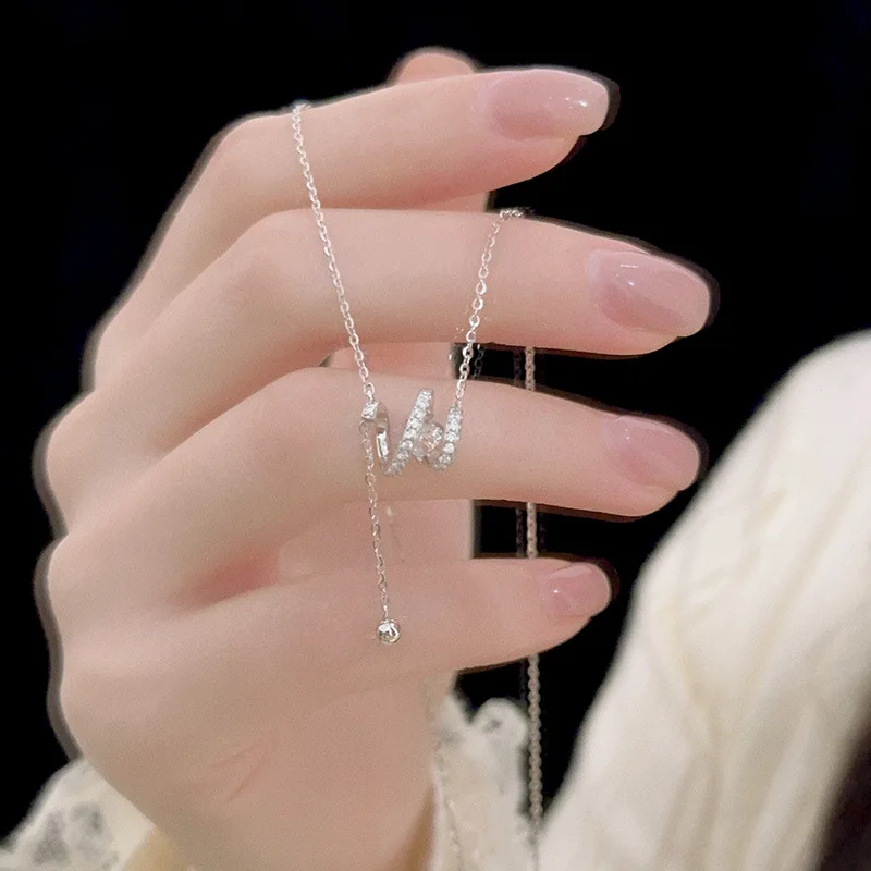 

New 925 Sterling Silver Geometric Shape Necklace Personality Charm Woman Pendant Choker Birthday Gift Exquisite Jewelry