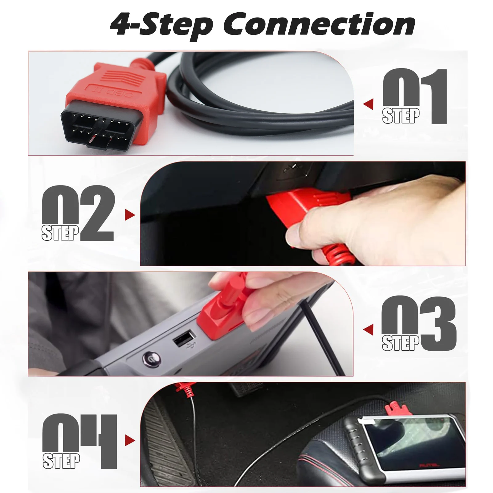Haupt-Testkabel Passend für Autel MaxiSys MS908/MS906 26-Pin auf 16-Pin Diagnose-Programmieradapter Automobil OBD2 Verlängerungskabel – Detail 5