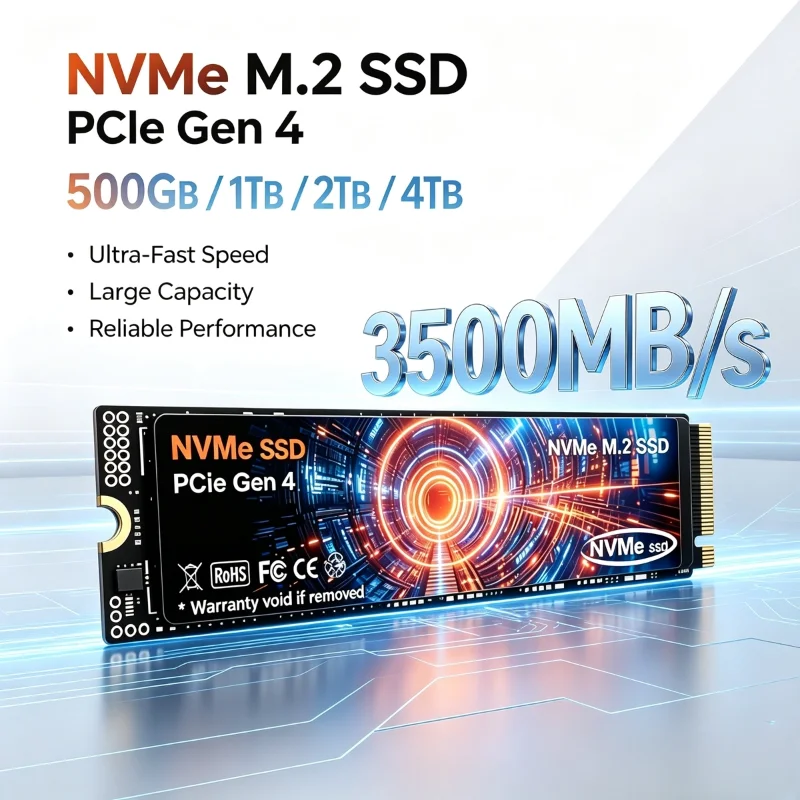 SSD GQ M.2 NVMe PCIe Gen4 500GB 1TB 2TB 4TB 2026 Novo Disco de Estado Sólido Embutido de Alta Velocidade para PC Gamer, Notebook e Pro Max