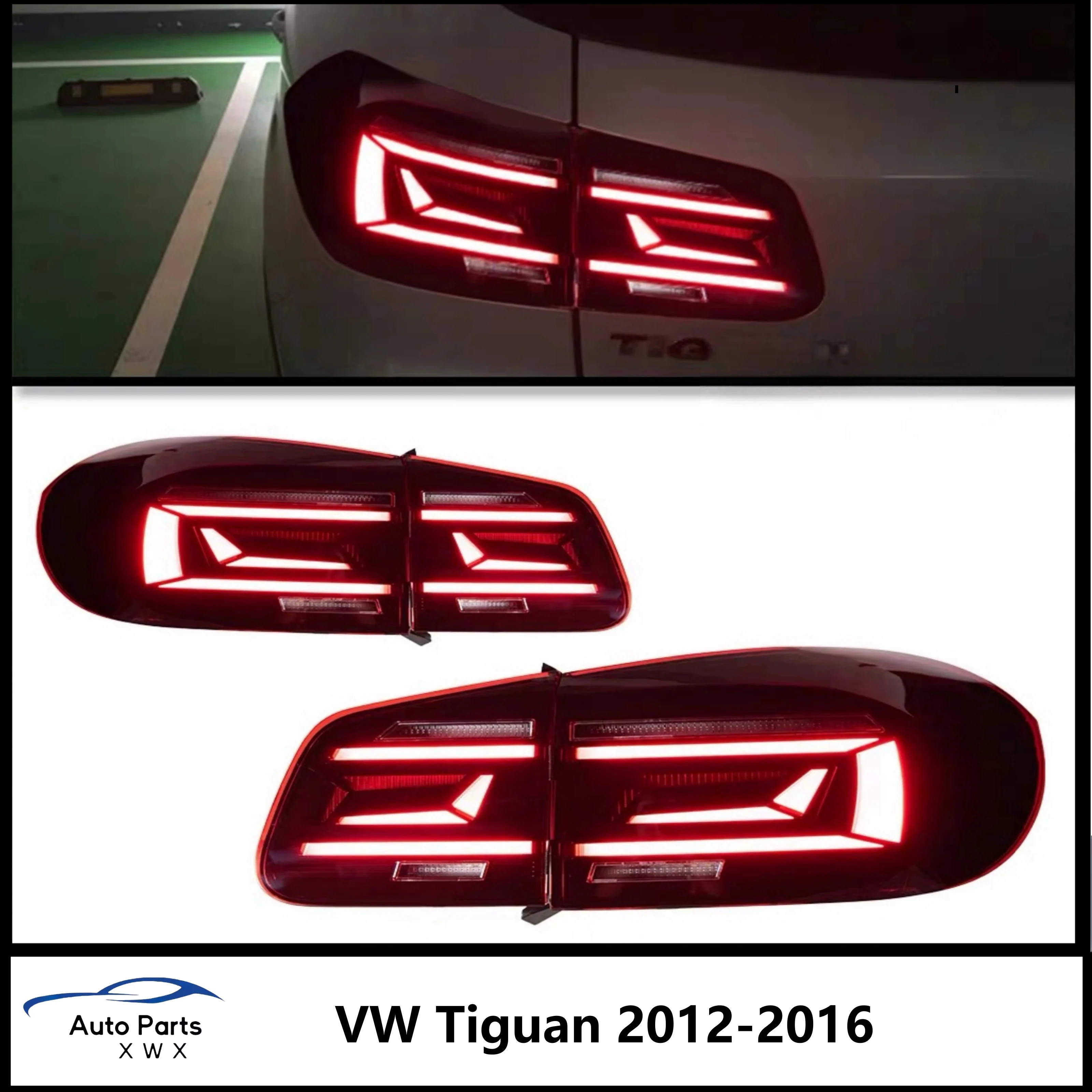 Car Styling for VW Tiguan Tail Lights 2012-2016 Tiguan LED Tail Lamp LED DRL Dynami Signal Brake Reverse auto Accessories