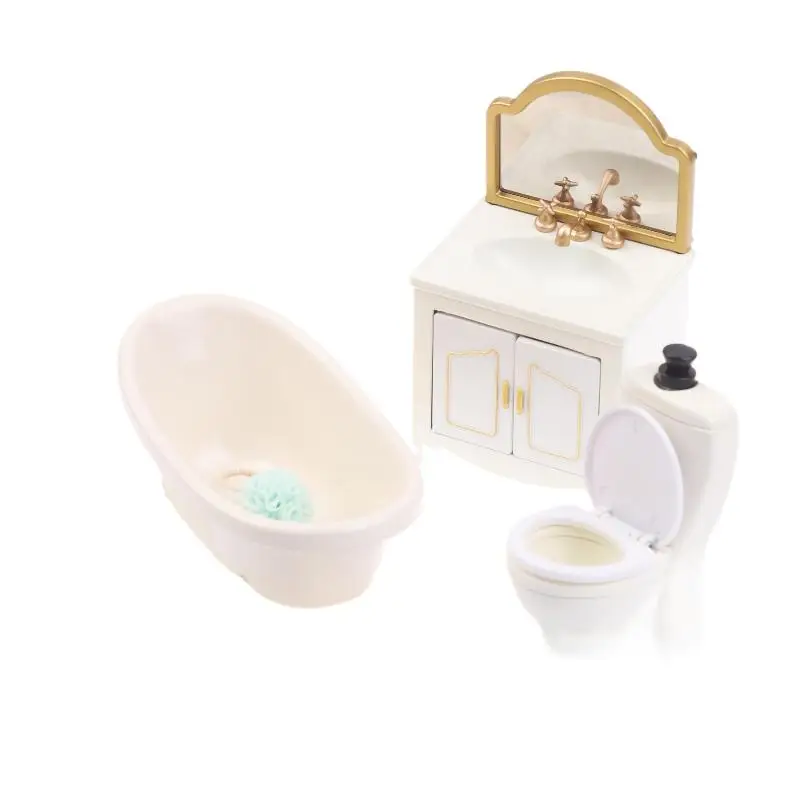 1/12 Poppenhuis Simulatie Bad Wc Wastafel Kast Model Poppenhuis Badkamer Meubels Decoratie Poppenhuis Accessoires