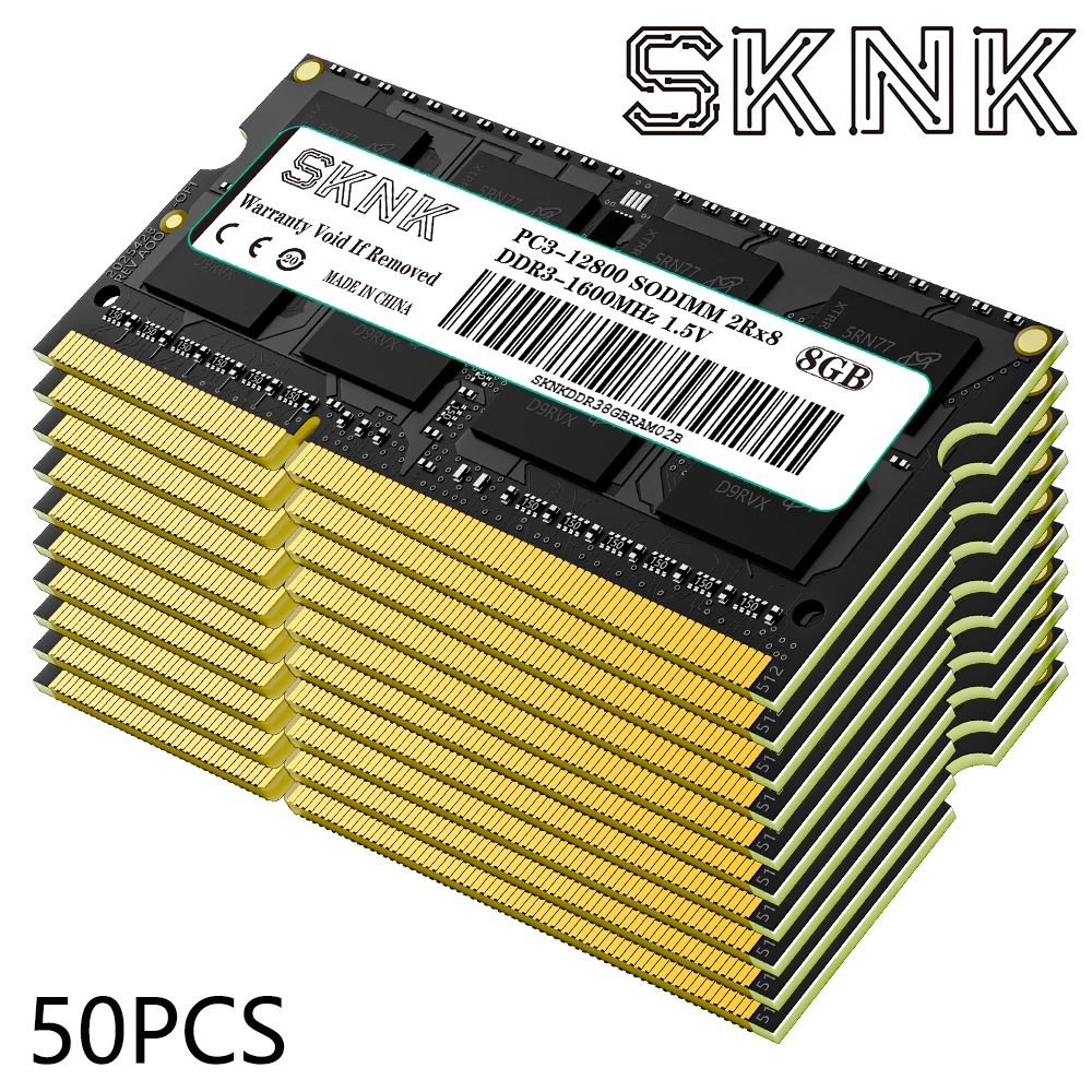 50pcs DDR3 Memoria Ram 4GB 8GB 16GB 1066mhz 1333mhz 1600mhz PC3-12800S PC3-10600S Sodimm Notebook ddr3 RAM Mémoire D'ordinateur Portable