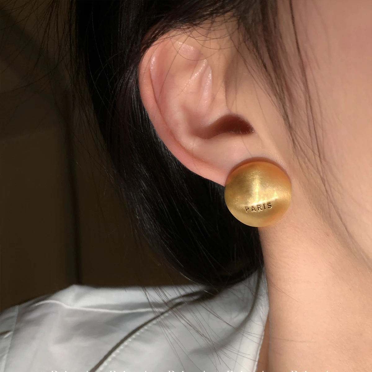 2023 New Trendy Copper Smooth Metal Stud Earrings for Woman Fashion Geometric Jewelry Temperament Girl\'s Daily Wear Earrings