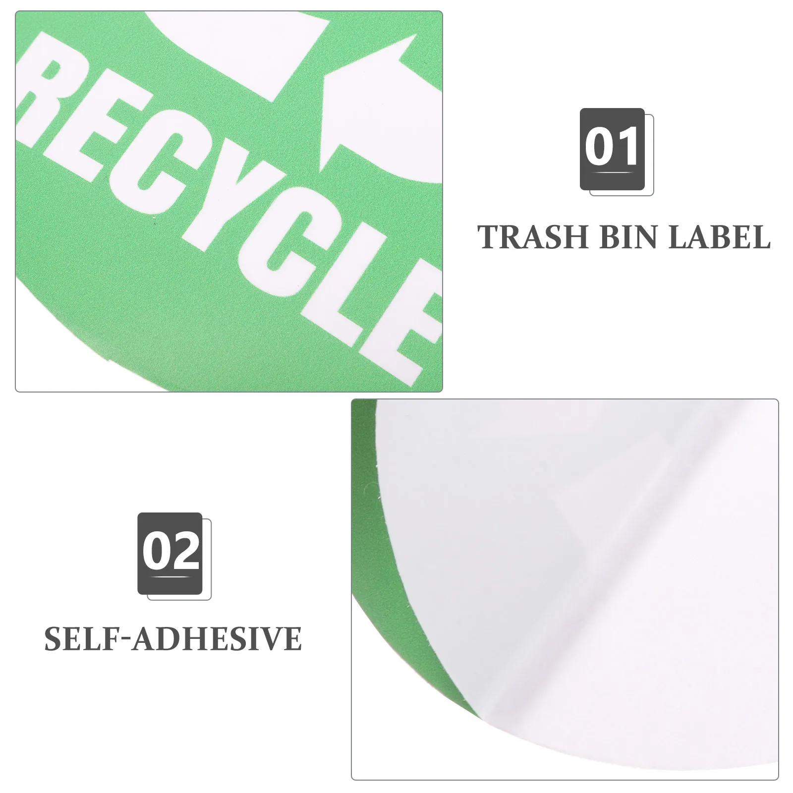 

12Pcs Trash Can Recycling Labels Self-Adhesive Garbage Classification Stickers Durable PVC Waste Sorting Decals for Home Office