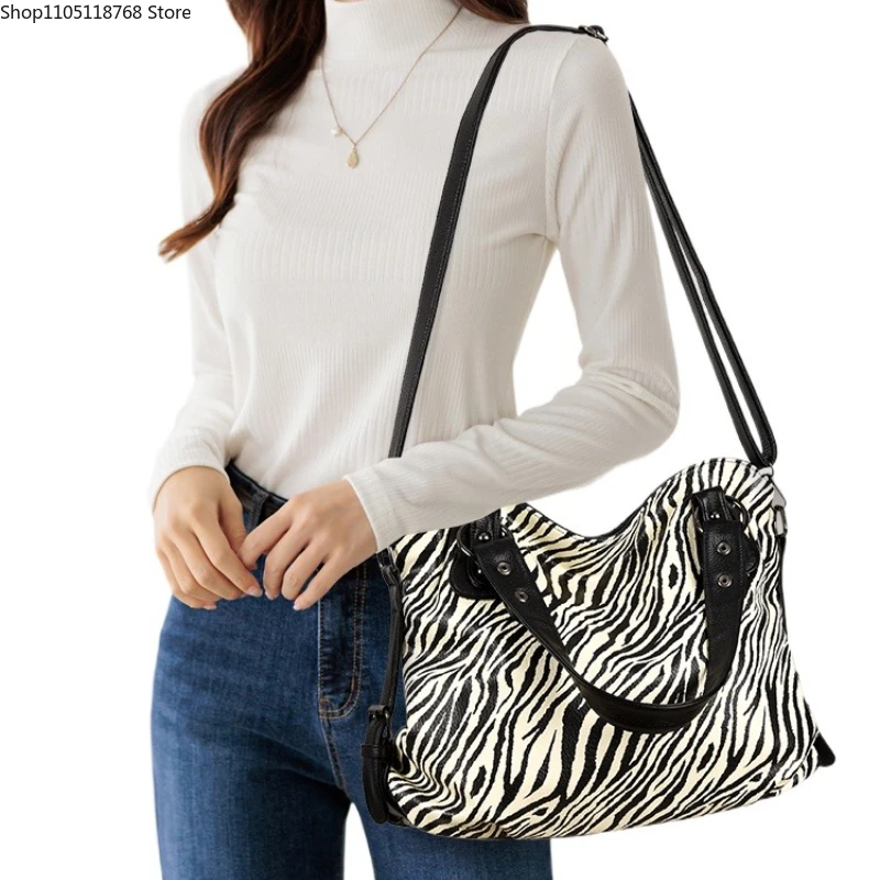 

Леопардовые сумки через плечо и через плечо из искусственной кожи с застежкой-молнией и принтом зебры, роскошный стиль для женщин