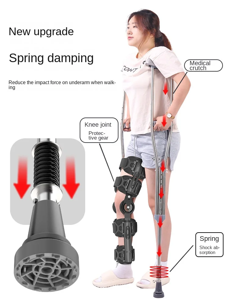 Medical crutch fracture in young people, ankle injury in armpit crutches, specialized double crutch anti slip walking aids