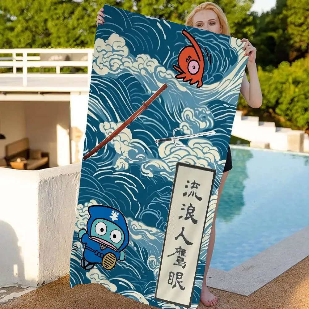 H-HangyodonS Cartoon Microfiber Beach Towel Absorbent Quick dry Soft Yoga Swimming Resort Mountain Climbing Towel