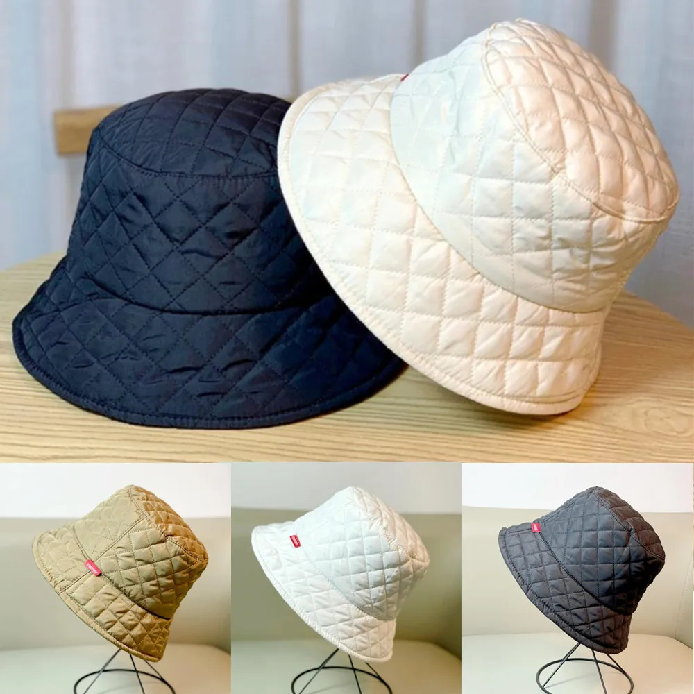 Winter Warm Thick Plaid Bucket Hat Soft Solid Plush Bucket Hat Men Women Flat Top Panama Hats Outdoor Fishing Caps Warm Hat