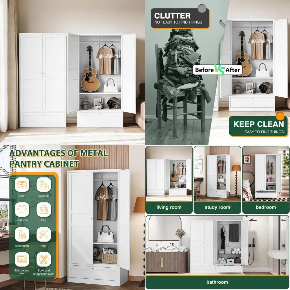 Wardrobe Closet,72"…