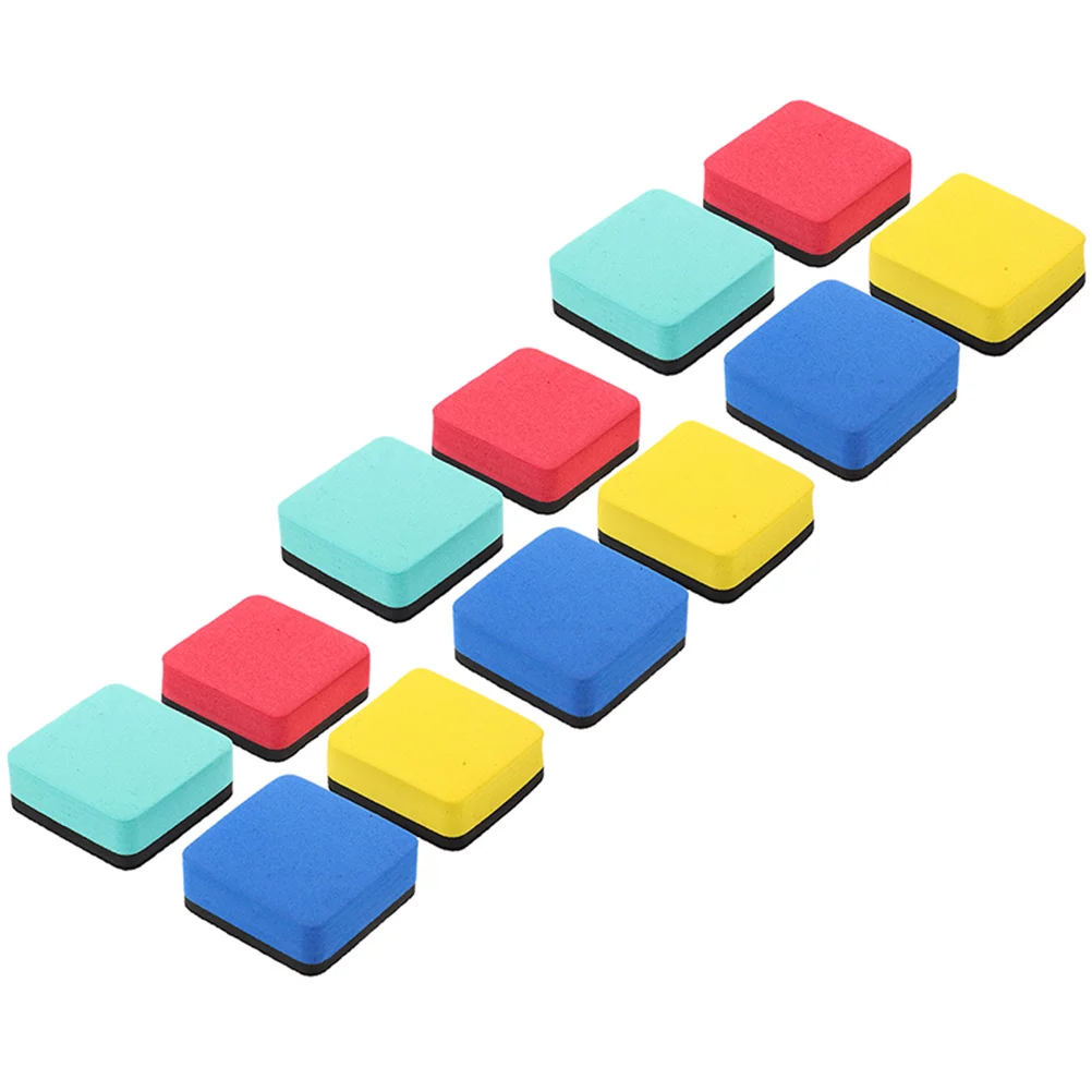 12 قطعة ممحاة السبورة المغناطيسية الصغيرة ملحقات الفصول الدراسية المحمولة القابلة للغسل تستخدم الطلاب خفيفة الوزن والمتانة