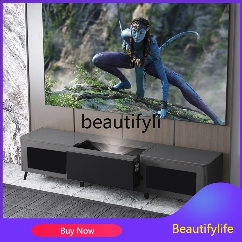 

ZzLaser projector short focus electric smart telescopic TV cabinet