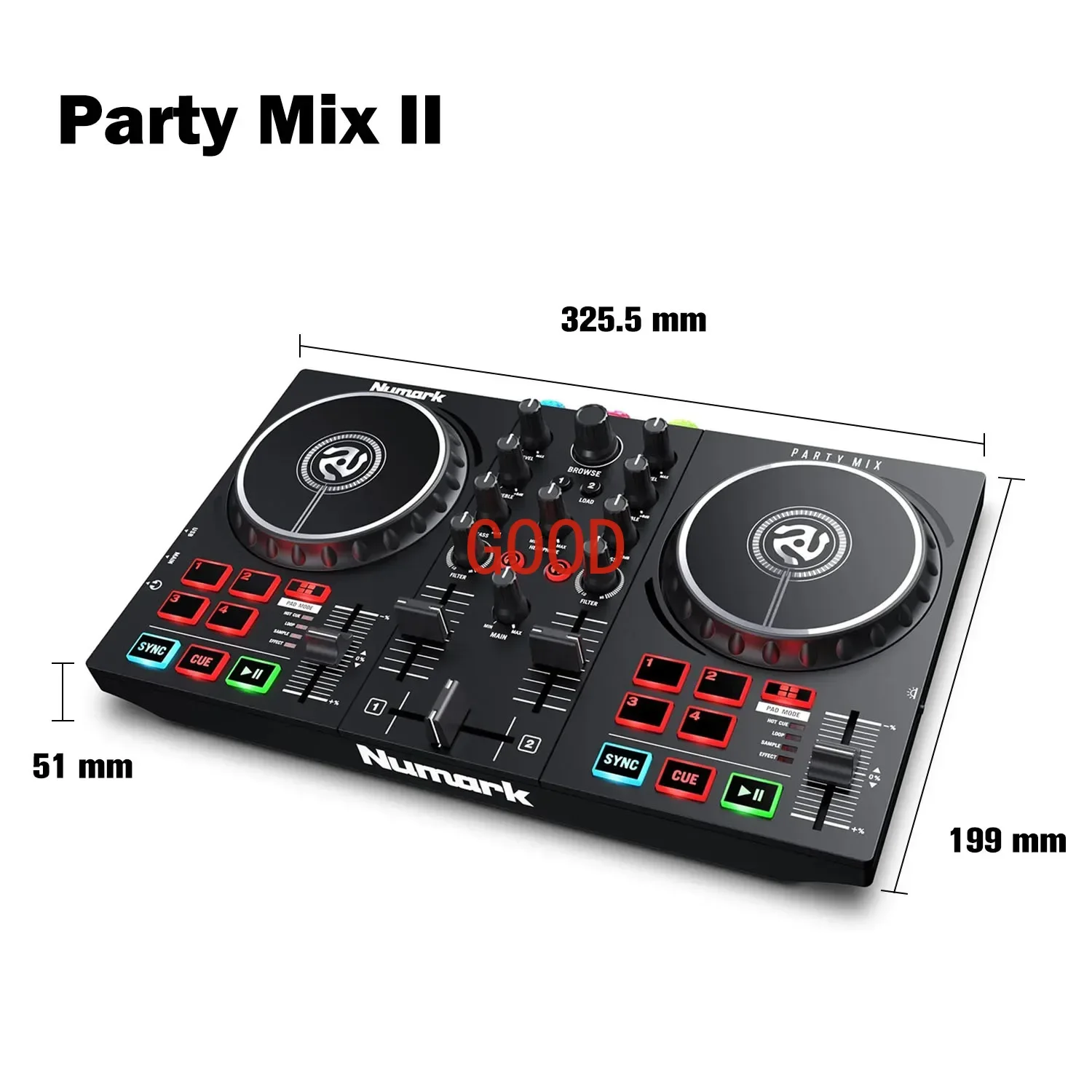 Numark Open Code Partymix2 II Live DJ Lighting Mini Disc Maker Portable Controller Free Software