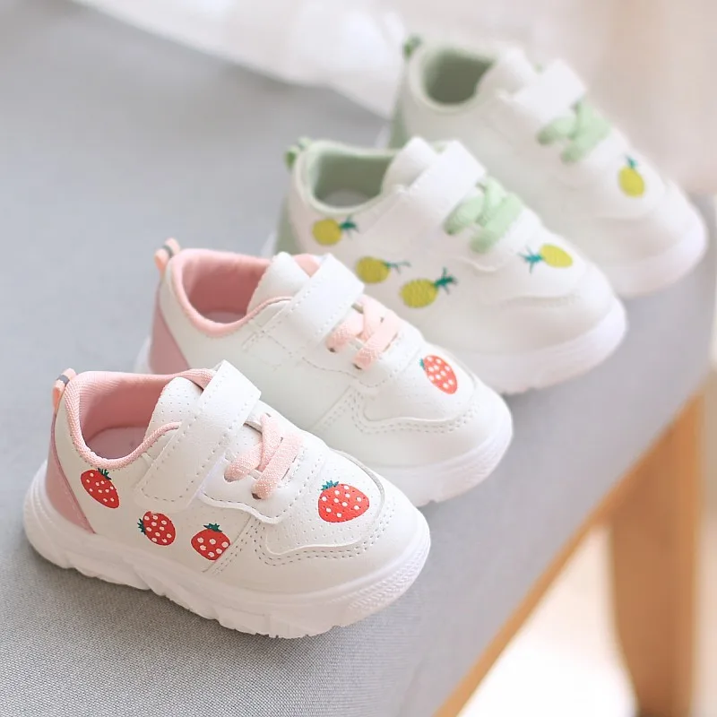 

Baby Walking Shoes Sweet Fruits Girls Casual Shoes Soft Bottom Non-slip 2026 New Fashion Children Sports Shoes Trendy