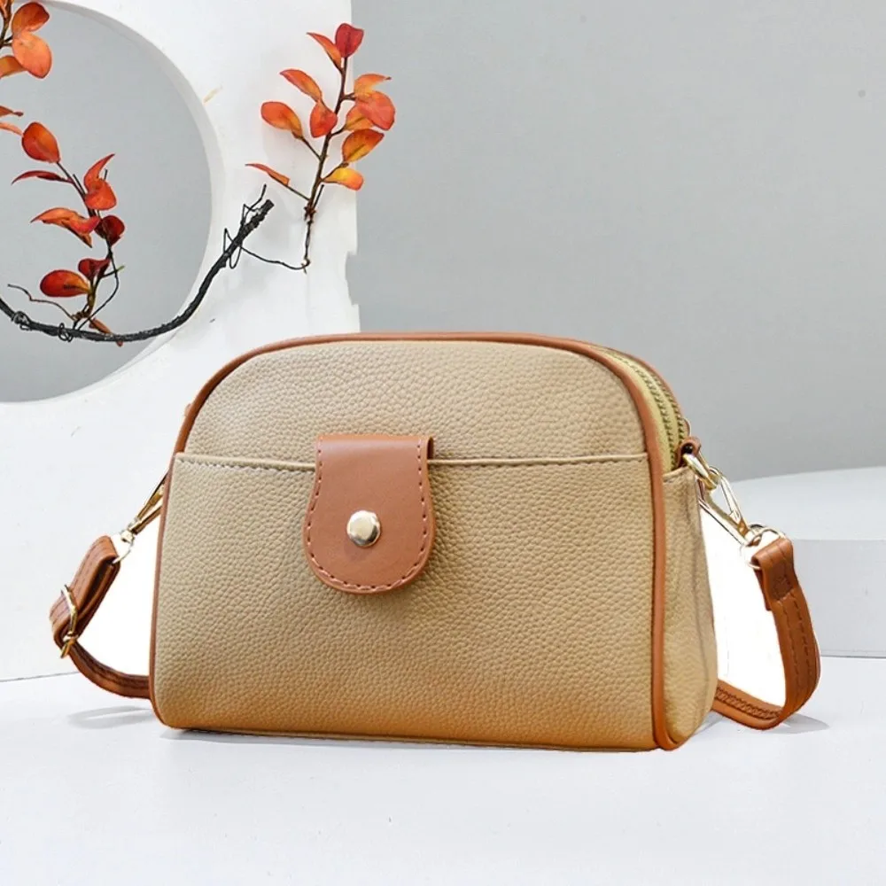 

Elegant Small Crossbody Bag PU Leather Solid Color Niche Shoulder Bag Mommy Bag Korean Style Simple Square Bag Girls/Female