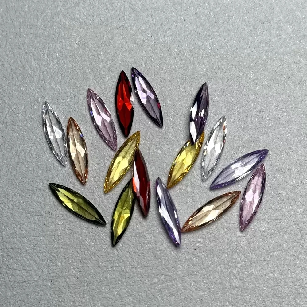 Meisidian Long Marquise Shape 3x8mm to 6x25mm Mixed Colors Wuzhou Cubic Zircon Gemstone