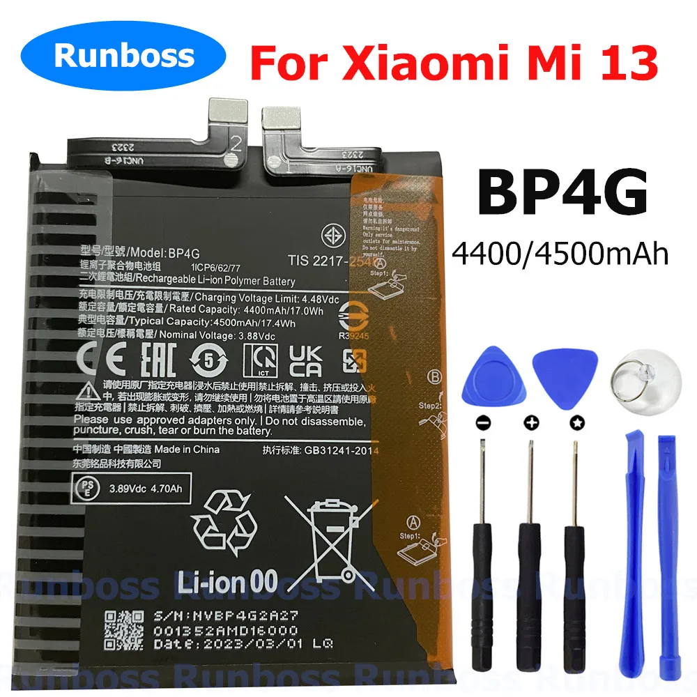 BP4G 4500mAh New Original Battery For Xiaomi Mi 13 ,Mi13 Mobile Phone High Quality