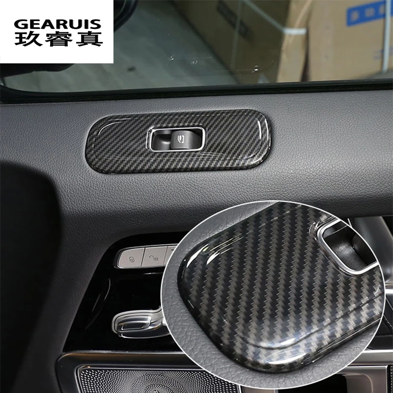 For Mercedes Benz G wagon G class W463 2019-2020 Carbon fiber Car Door Window Lift Button Switch Frame Auto Cover Stickers Trim