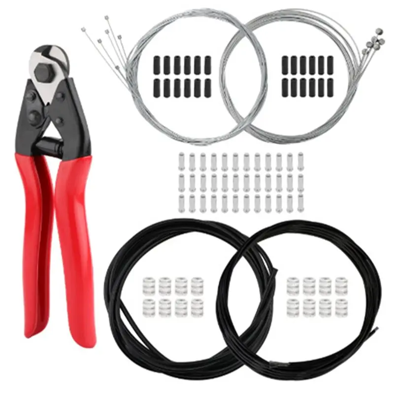 

ABMS-Bike Brake Cable Housing Shifter Cable Housing Universal Bike Cable Kit Bicycle Brake Cable Shift Cable Caps O-Rings