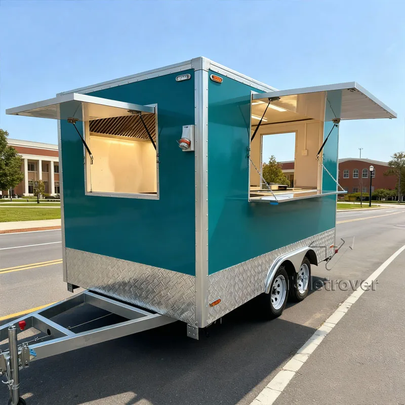 

Mini Street Mobile Food Trailer Fully Equipped Hot Dog Pizza Burger Charcoal Bbq Second Hand Food Truck For Sale