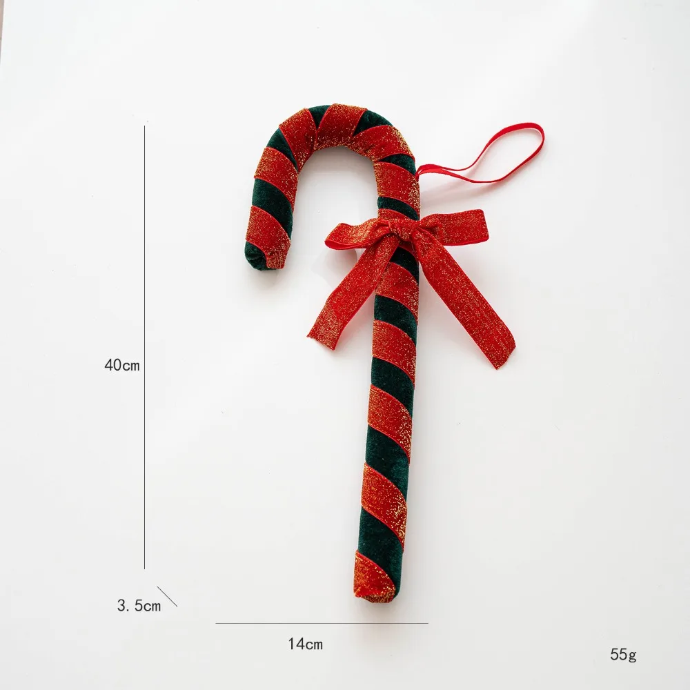 

Foam Flocking Simulation Candy Cane Decoration Red Green Canes Christmas Velvet Hanging Hanging hot air balloon