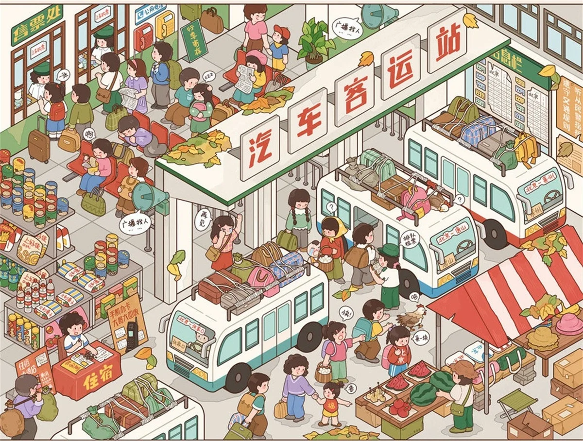 adesivos-de-cenario-em-miniatura-kawaii-3d-retro-de-desenhos-animados-da-serie-memorias-para-escritorio-e-estacao-de-Onibus-adesivos-divertidos-para-scrapbook-e-empilhamento