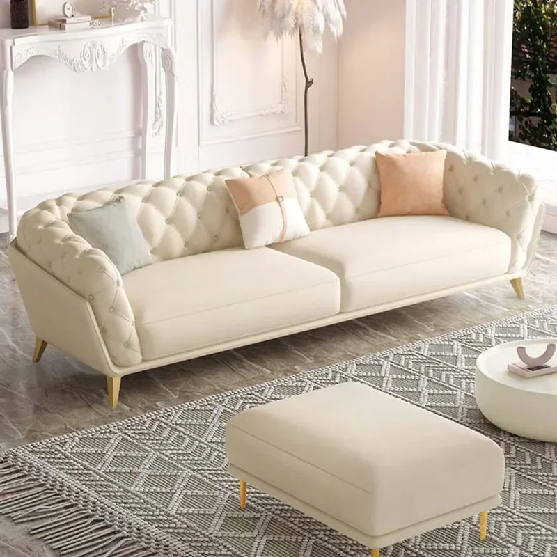 

Стильные белые двойные диваны, мягкий скандинавский роскошный напольный диван для гостиной, ленивый дизайнерский деревянный диван Da Soggiorno, мебель для дома