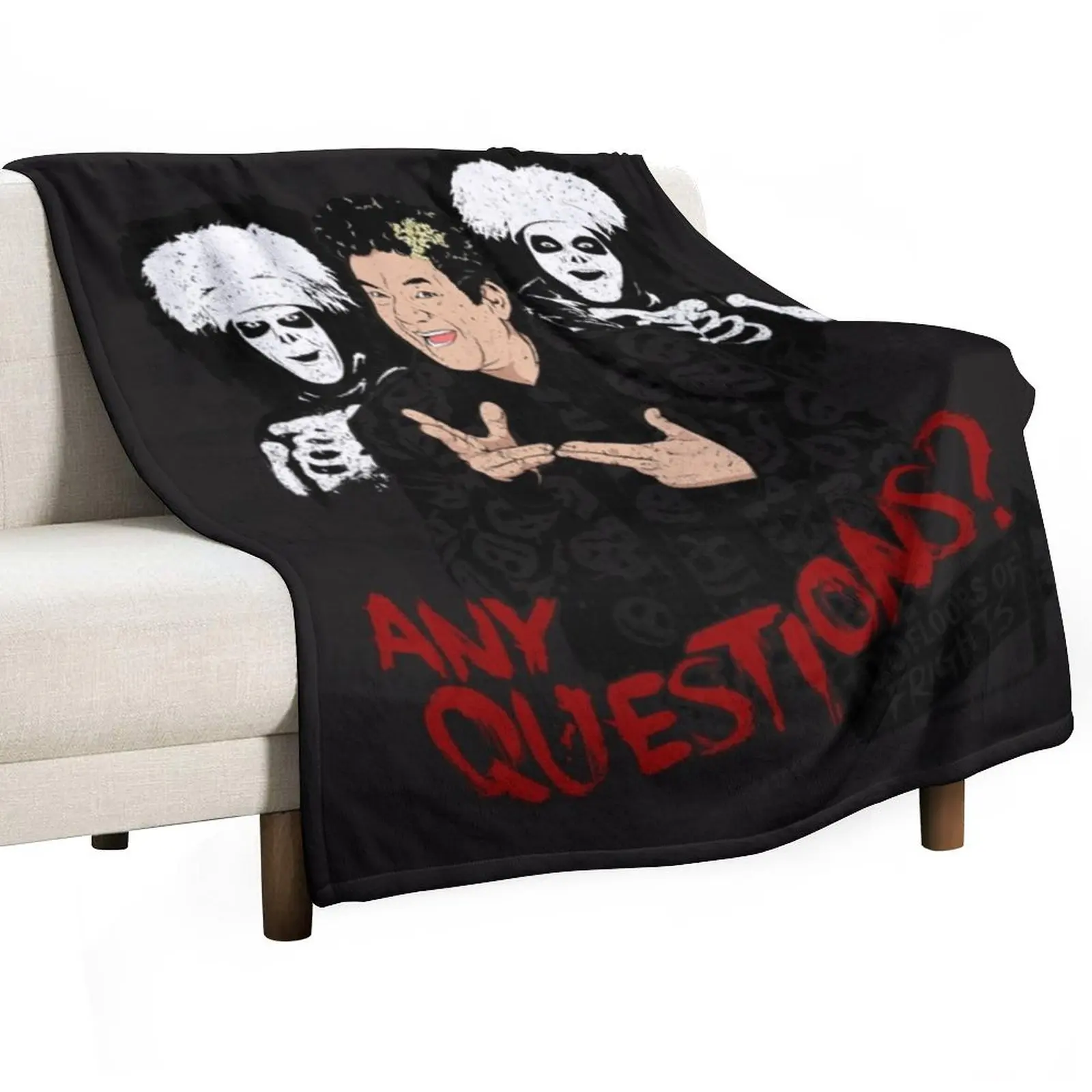 David S Pumpkins Any Questions Throw Blanket Fashion Sofas Beach Blankets