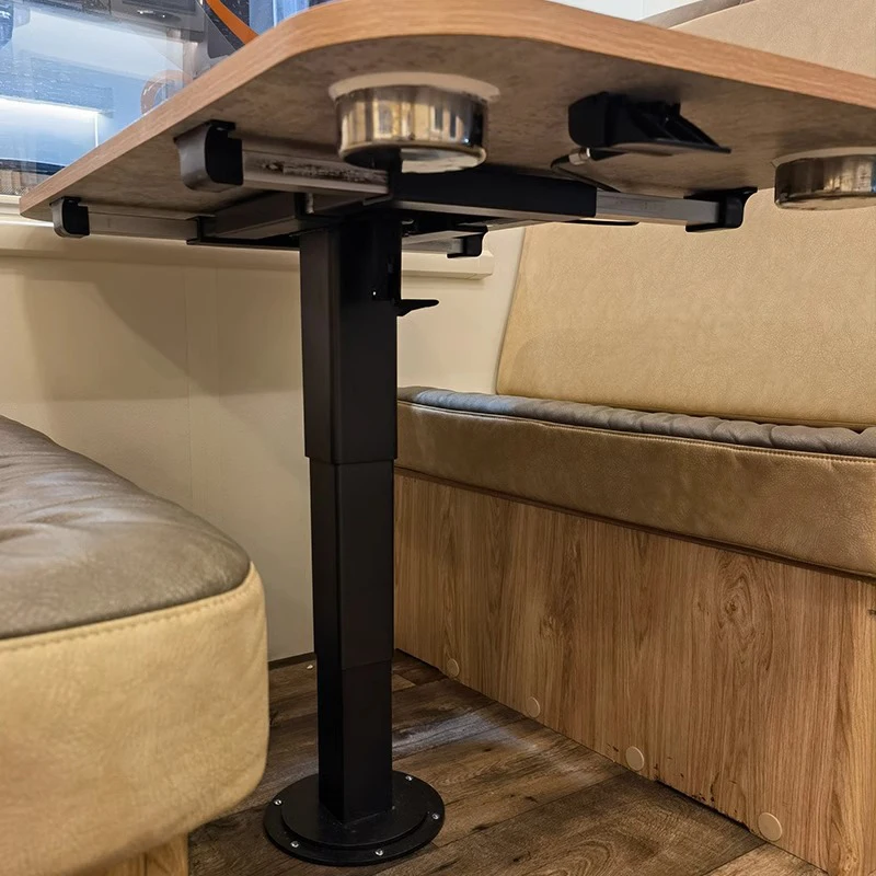 Pneumatic Raised RV Camper Adjustable Table Legs, Adjustable Height table base, Enables Table Top with Swivel and Slide Function