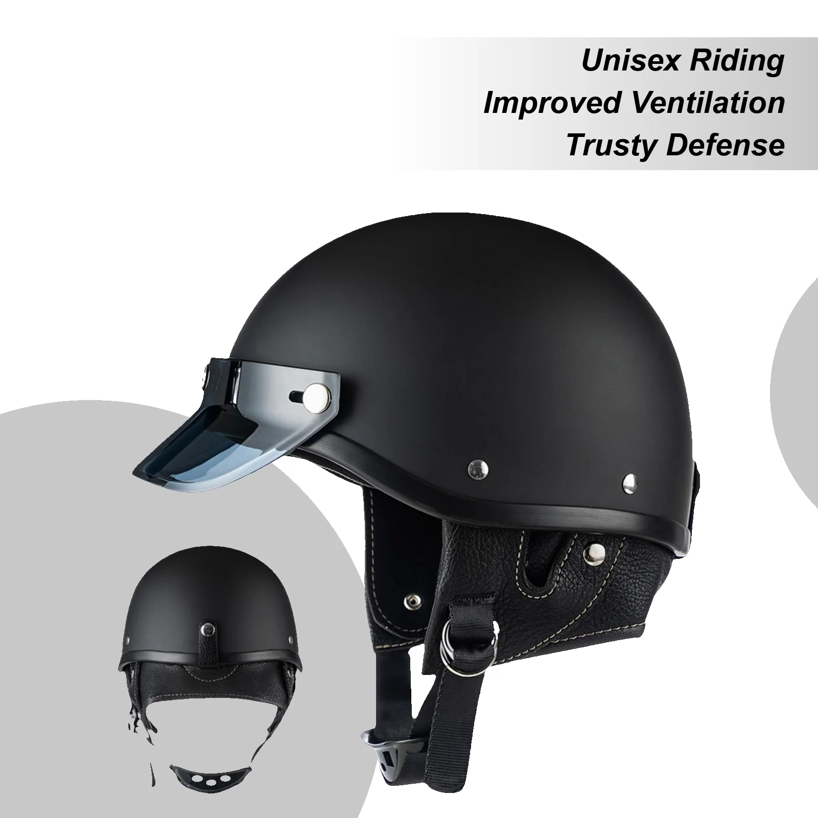 

Motorcycle Half Helmet for Men Half Shell Helmet Ventilation Cycling Hat Motocross Suits Sun Visor for Racing Skateboard