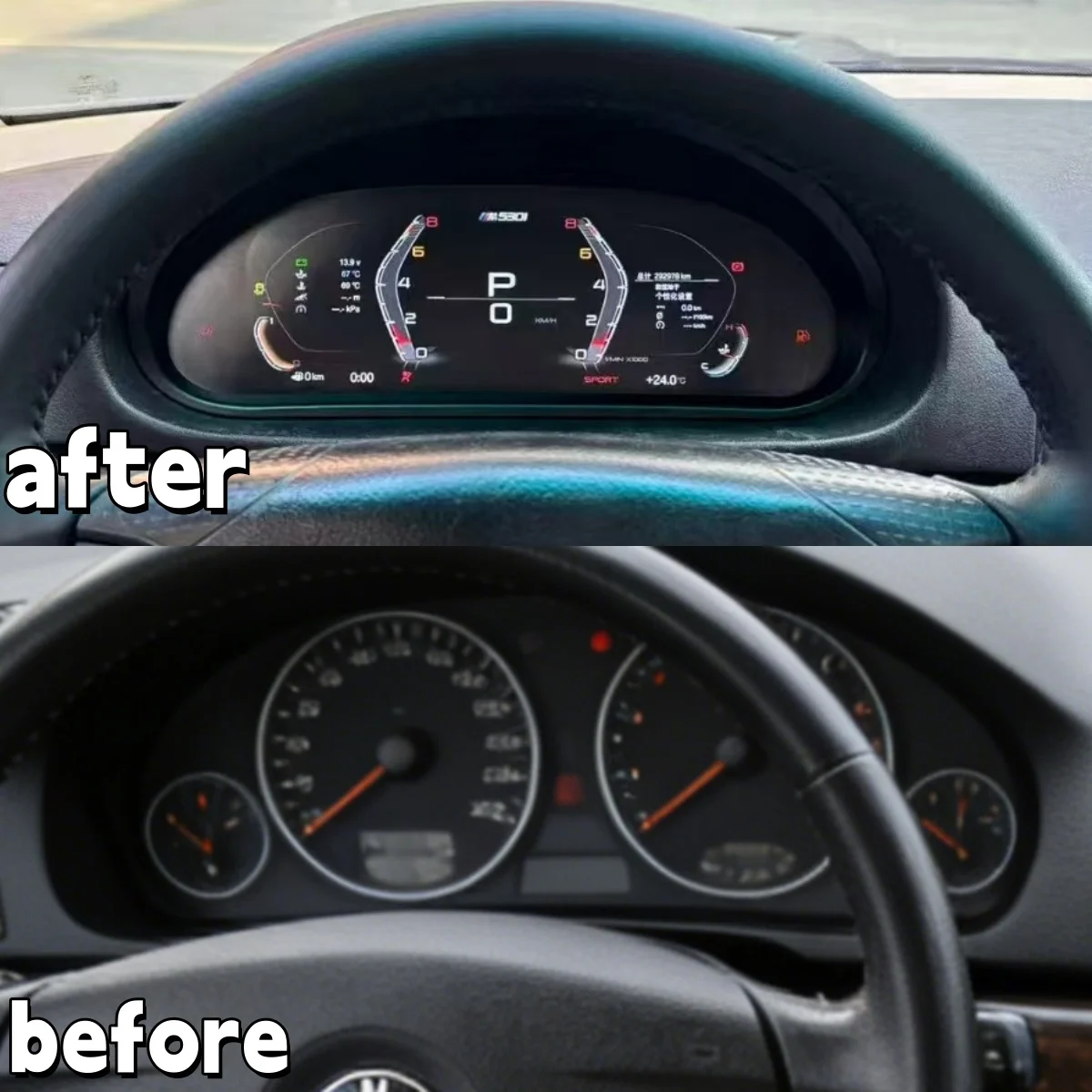 new Car Digital Instrument Cluster For BMW 3 Series E46 1997-2006 Dashboard LCD Panel Virtual Cockpit Speedometer Headunit Meter