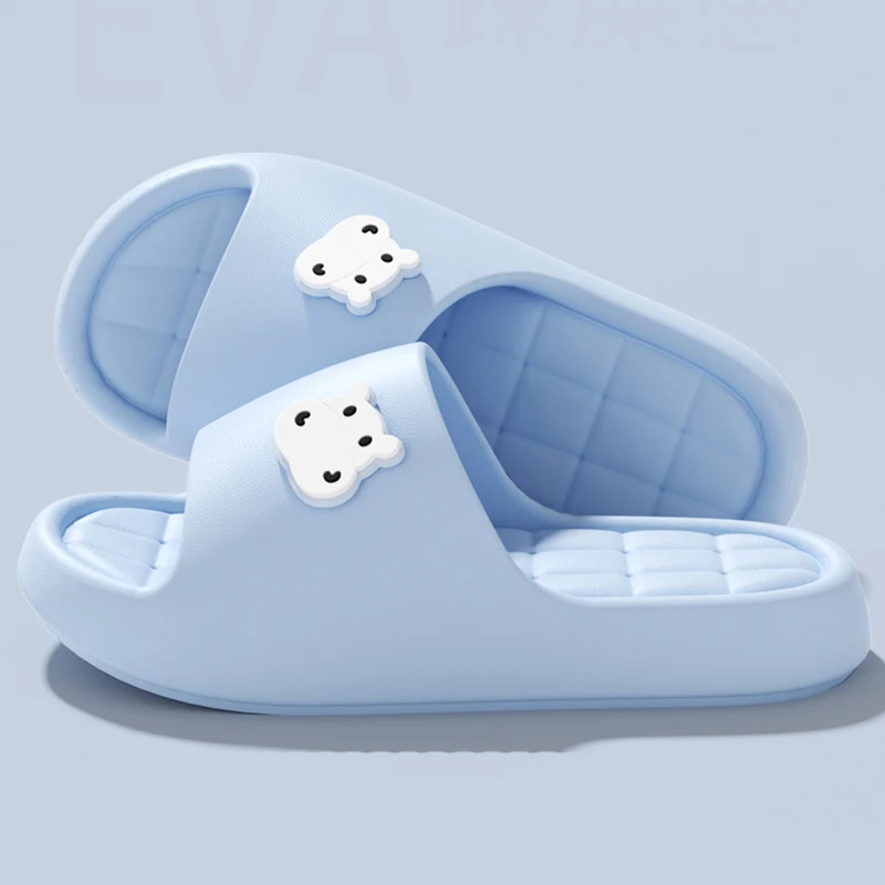 Summer Cartoon Bear Indoor Slippers for Women Lightweight Soft EVA Slides Woman Comfortable Home Bathroom Non Slip Slippers