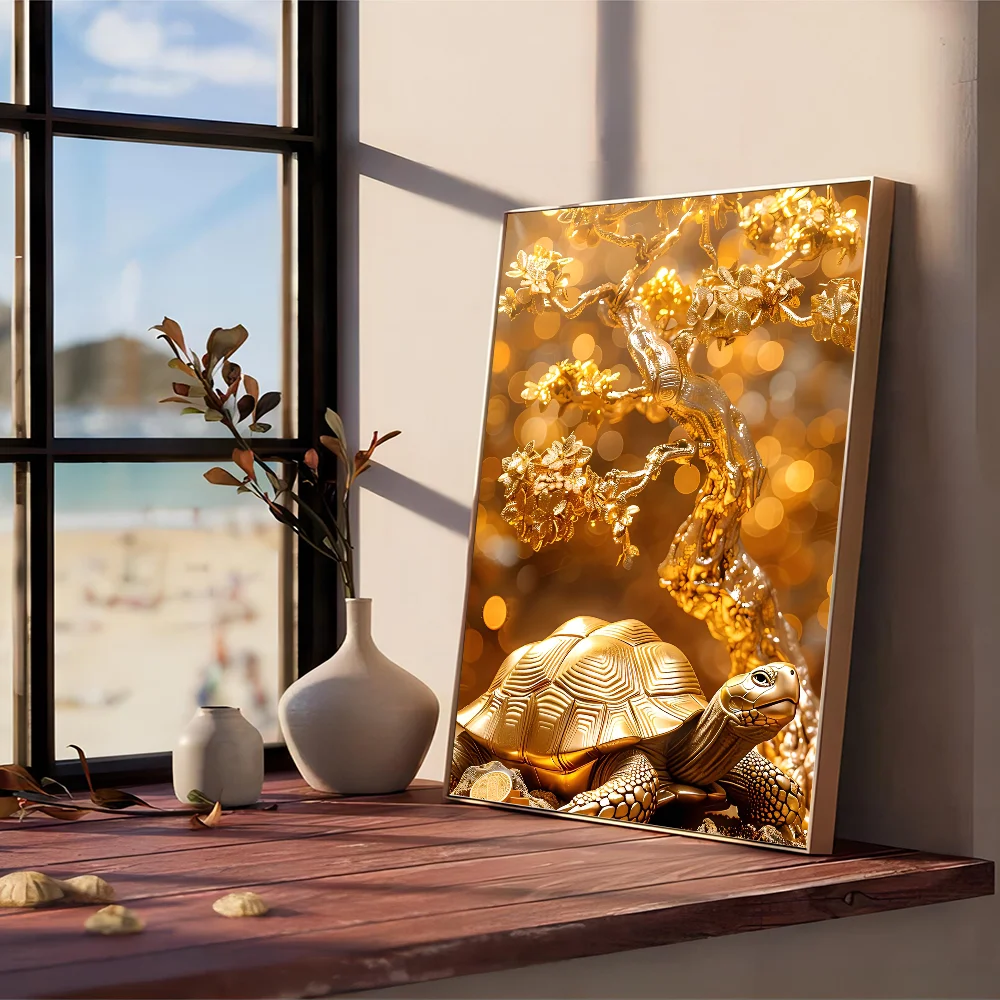Golden Money Tree DIY Sticky Poster Whitepaper Prints Posters Artwork Nordic Home Decor