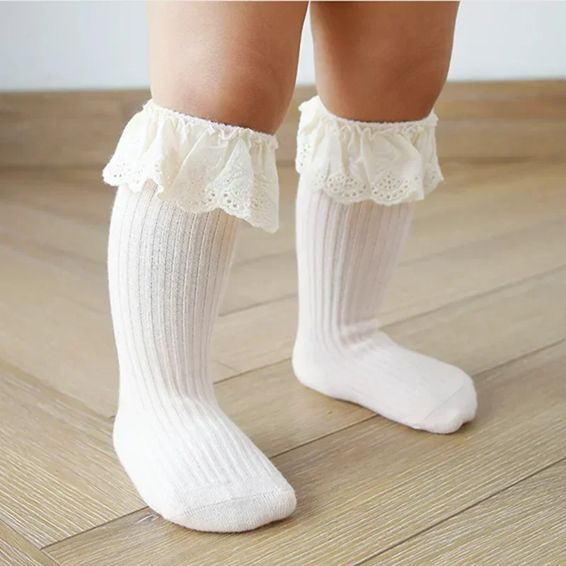 Girls Knee High Long Soft Cotton Lace Baby Children Socks Baby Socks New Kids Toddlers Baby Girl Socks 0 To 3 Years Fall Clothes