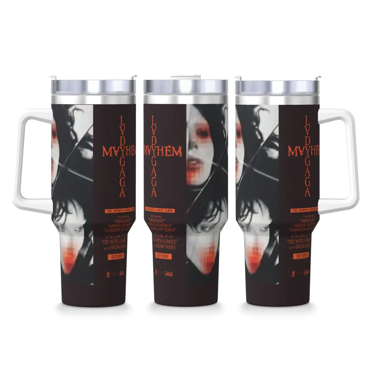 

Lady Gaga Mayhem 2025 Album Stainless Steel Tumbler Camping Car Mugs Coffee Mug Leakproof Cold and Hot Milk Tea Water Bottle
