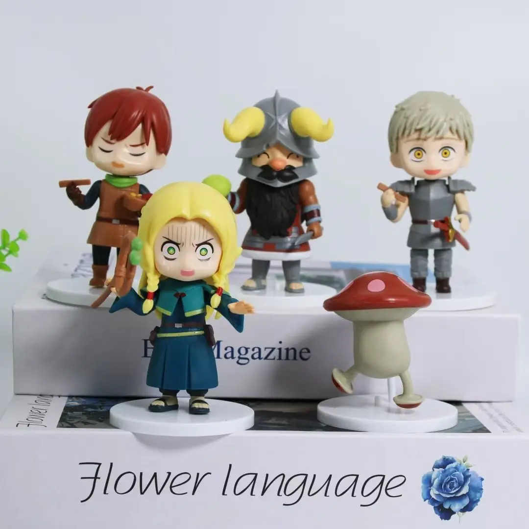 5 pièces 6 pièces/1 ensemble Anime délicieux dans le donjon figurine Marcille Farin Raiosu ensemble PVC modèle jouet bureau voiture ornement poupée cadeaux