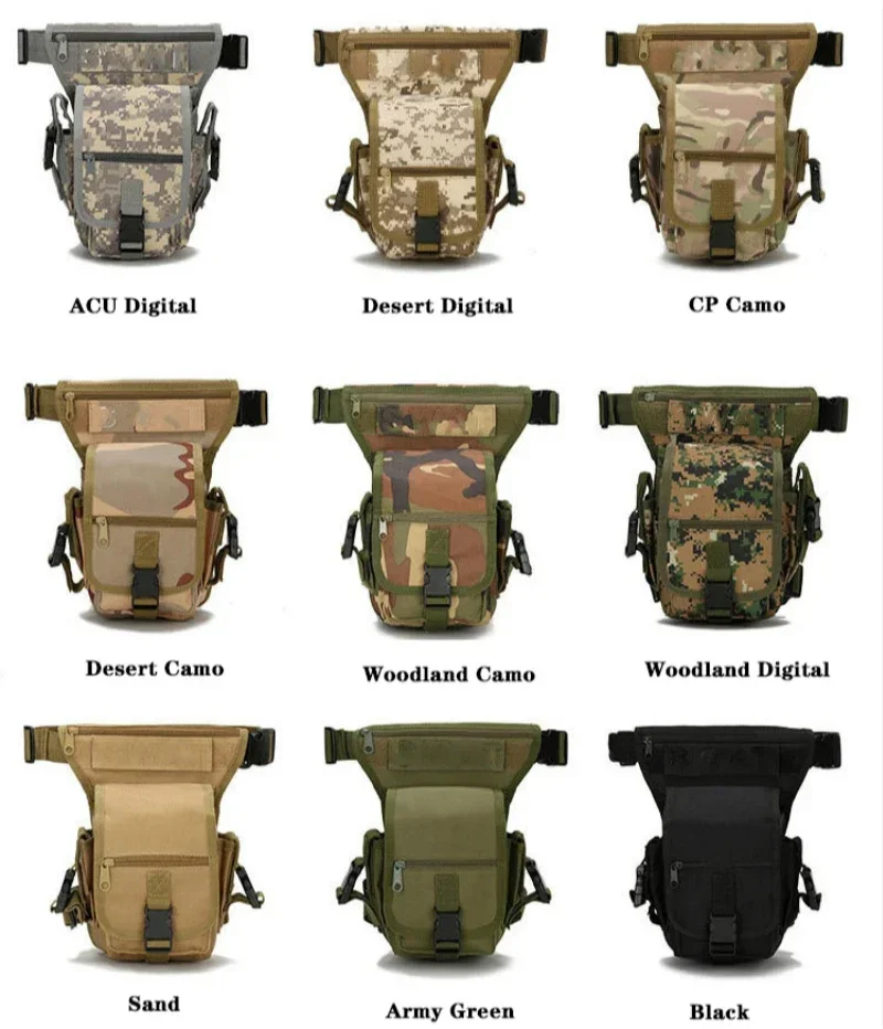 Waterproof Tactical Leg Bag, Outdoor Sport Ride Accessories, Belt Bag, Army Hunting, Thigh Molle Leg Pouch, Hiking, Cycling