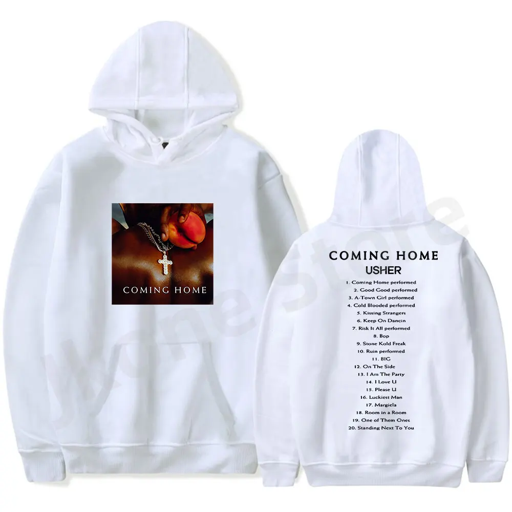 Usher Coming Home Hoodies Rapper Tour Merch Women Men Fashion Casual Long Sleeve Sweatshirts